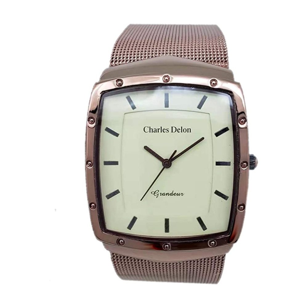 Charles Delon Casual Style Brown Watch